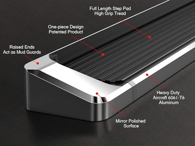 APS Running Boards Style Compatible with Ford F150 2015-2025 Regular Cab & F-250 F-350 Super Duty 2017-2025 (Nerf Bars Side Steps Side Bars)