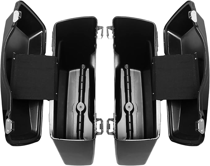 XFMT Motorcycle Vivid Black Hard Saddlebags Saddle Bags Trunk W/Lids & Latches For Harley Touring Road King Street Glide Road Glide Electra Glide 1994-2013