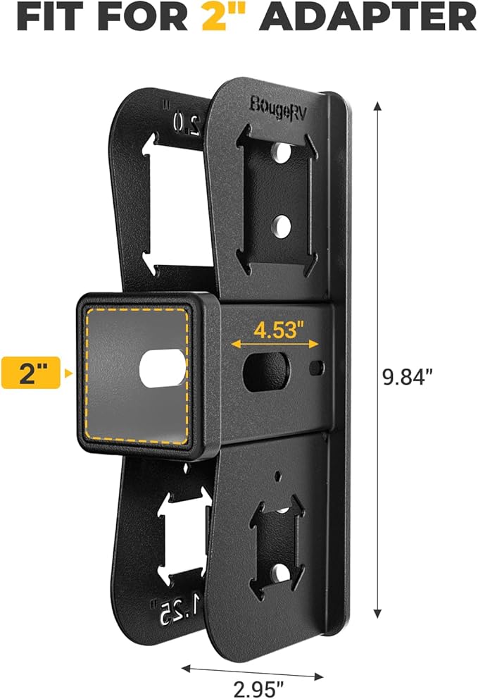 BougeRV Hitch Wall Mount, 2" Receiver, Max Hold Up to 300LBS, Bike Rack & Cargo Rack Storage, Hanging Garage Organizer, Trailer Hitch Receiver Hitch Bicycle Ski Rack Storage Organizer