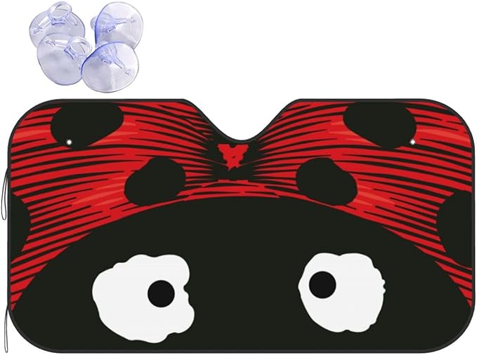 Cute Coccinellidae Car Sun Shade Windshield Sunshade Foldable Front Window Shield Cover for Truck SUV