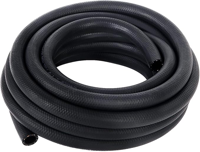 LokoCar Rubber Fuel Hose Line Push Lock 1/2" ID SAE 30R7 NBR 25ft 300PSI Black