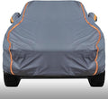 KEYOOG Universal Waterproof Heavy Weight Full Car Covers, Fit Pickup, All Weather, Outdoor Full Cover Weatherproof UV Sun Protection Snow Dust Storm Resistant with PEVA Cotton, Fit Length 198"-220"