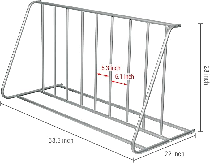 MyGift Large Metal Double-Sided Grid Bike Rack Stand, Freestanding Bicycle Storage Holder for Garage or Outdoor Parking with 6-Bicycle Capacity
