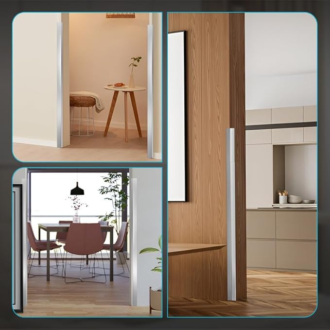 Proflex Wall Corner Protector - Pack of 6 Self Adhesive Corner Guards for Walls Edge Protection - 1 inch x 36 inch, Brushed Aluminum – Easy to Apply – No Tools Needed