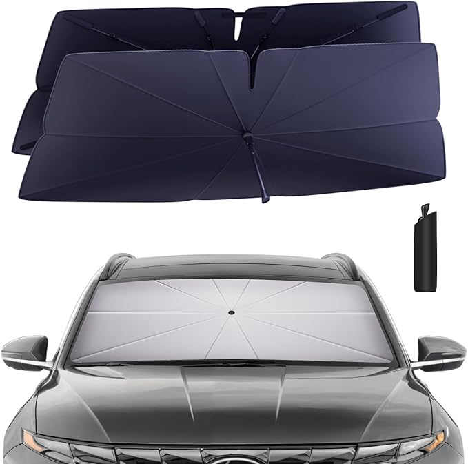 Windshield Sun Shade Umbrella: for Hyundai-Tucson-2022-2024 2025 - Front Custom Car Window Shades - Double Thickened Foldable Tucson Sunshades Block UV Keep Cool