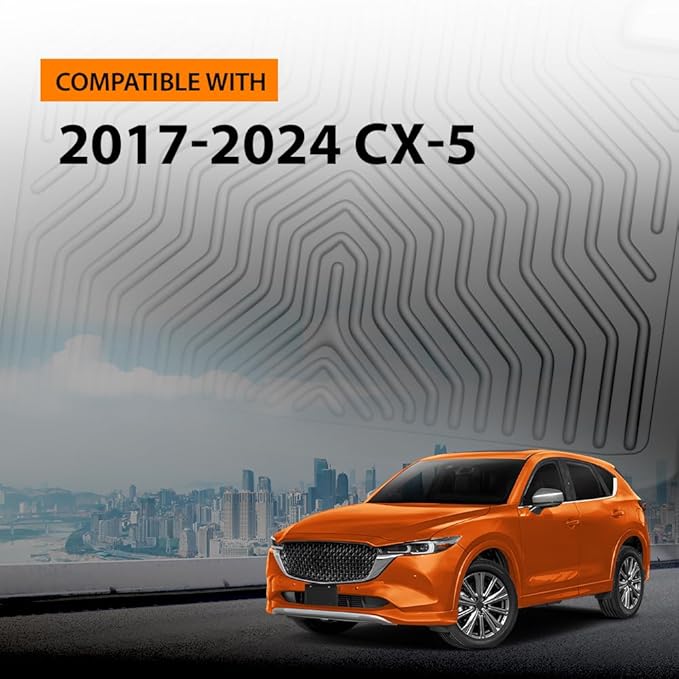 G-PLUS Floor Mats Cargo Liner Fit for Mazda CX-5 2017 2018 2019 2020 2021 2022 2023 2024 2025 TPE All Weather Custom Fit Full Cover Protection Floor Liners 1st & 2nd Row Car Mats, Black