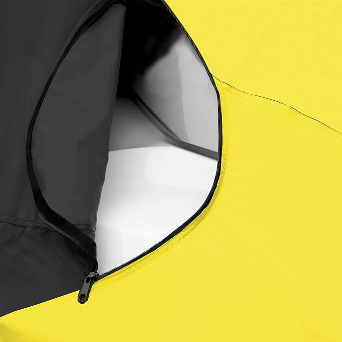 Trailerable Jet Ski Cover, Waterproof Marine Grade 600D Heavy Duty Polyester PWC Cover Yellow/Black Fits from 136"-145" 3 Seater
