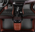 Custom All-Weather Protection Leather Car Floor Mats for Cars Sedan SUV Sports Car Waterproof Floor Mat (Black Brown)