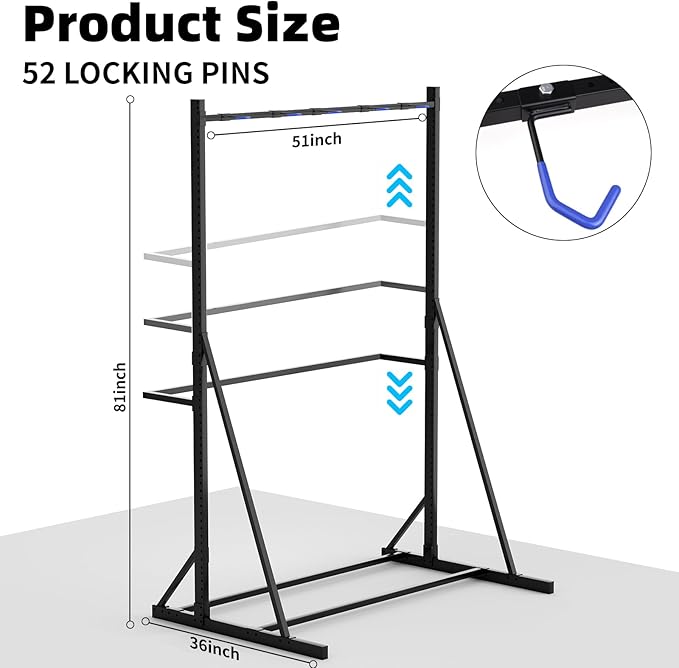 Freestanding Bike Storage Rack Vertical Bike Rack Indoor Garage Floor Stand Heavy Duty Bike Organizer Garage Bicycle Organizer Holds Up to 5 Bikes