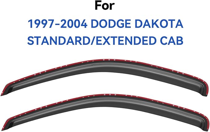 in-Channel Window Visors Rain Guards Shield for 1997-2004 Dodge Dakota Regular Cab, 2Pcs Window Vent Wind Deflectors Visors Shades for 97-04 Dakota