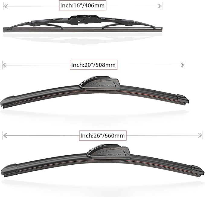 Windshield Wiper Blades Replacement for Dodge Grand Caravan 2008 2009 2010 2011 2012 2013 2014-2019 Original Factory Quality Front Rear Wipers Blade Set for Car - 26" 20" 16" (Piece of 3)