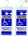 Handicap Placard Holder - Ultra Transparent Disabled Parking Permit Placard Protective Holder Cover with Large Hanger by Tbuymax (Set of 2)