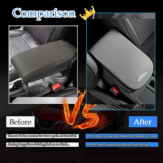 Advanced Car Center Console Pad,Memory Foam Car Armrest Cushion,Elbow Rest Pillow,Auto Armrest Pad,Great for Long-time Driving,Universal Car Armrest Seat Box Cover Protector for most Vehicles