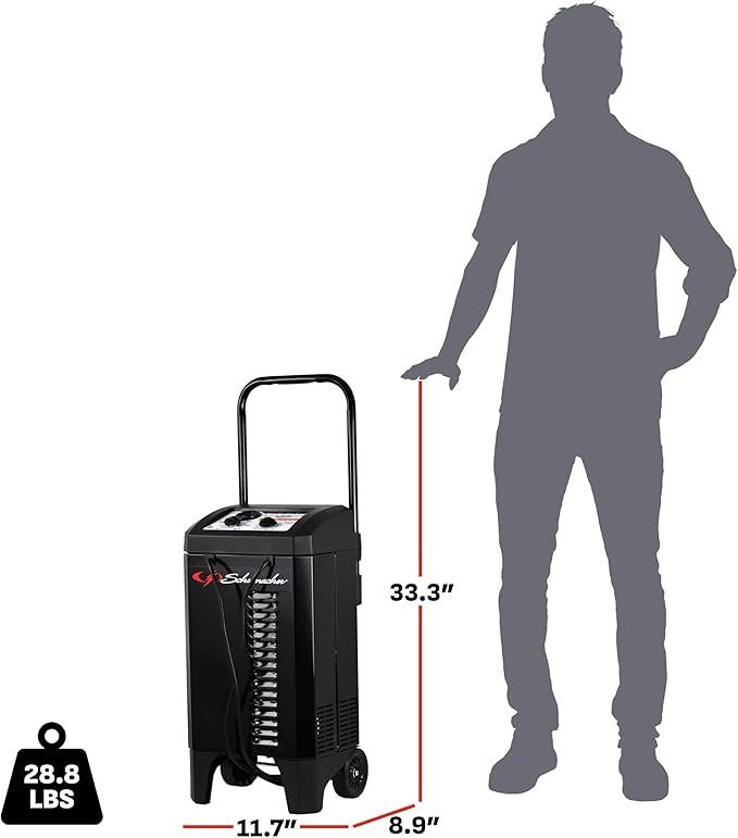 Schumacher Electric Manual Battery Charger & Engine Starter – 6V/12V 200A Heavy-Duty Auto Battery Charger with 40A Boost Mode, Color-Coded Clamps, 6-Foot Output Cables & Rugged Design SC1446