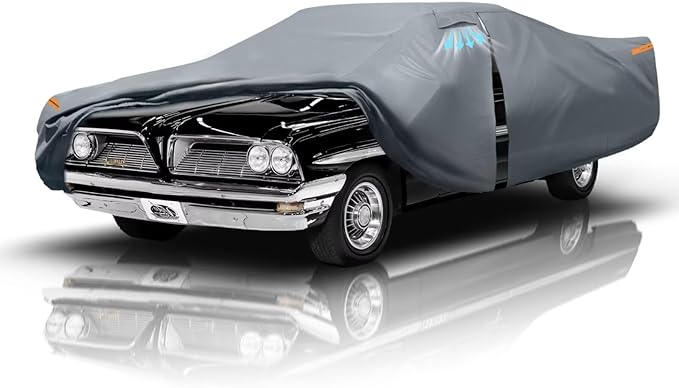 Waterproof Pontiac Bonneville(1986-2005) Car Cover with Breathable Vents, [2025 Upgrade] Premium Covers with Cotton Liner and Zipper Door, Sun Rain Snow Dust Uv Protection.(Gift with Towel)