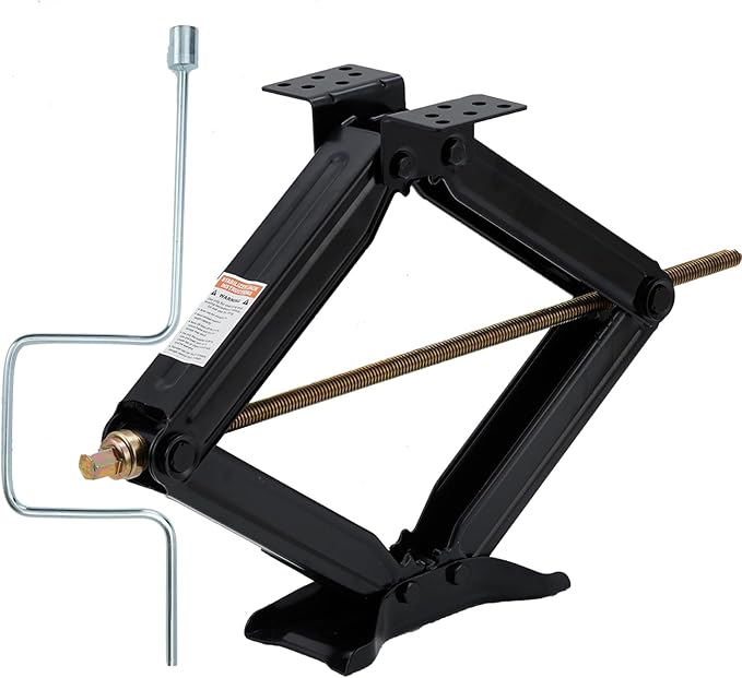 24" Car Scissor Jack,Support 7500lb Load Capacity Leveling Stabilizer with Crank Handle, RV Stabilizer Jack with 4"-24" Adjustable Height, Powder Coated Steel for Travel Trailers, RVs & Campers