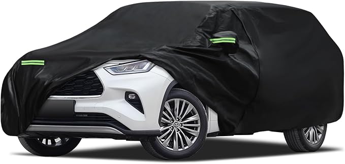 Car Cover Custom Fit for Toyota Highlander 2001-2025, Migaven Waterproof Full Exterior Cover Sun Rain Protection with Door Zipper and Cotton Lining