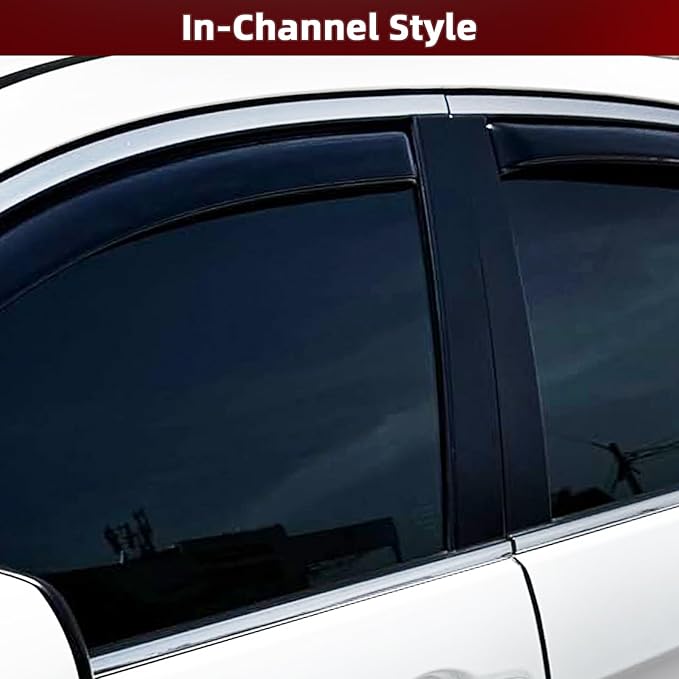 in Channel Window Visors Rain Guards for Honda Civic Hatchback 2016 2017 2018 2019 2020 2021, Durable Wind Deflectors Vent Shades Shields-4pcs