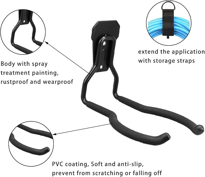Weedeater Hanger - String Trimmer Hanger, Wall Mounted Power Tool Holder, Utility Hooks for Garage Tool Organizers and Storage (Black-1 P)