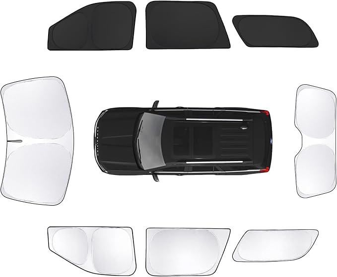8pcs Car Window Shades for Ford Expedition SUV 2018-2024 Accessories,Windshield Side Rear Full Sunshade,Sun Visor UV Blocking, Privacy Protection and Blackout for Camping Outdoor