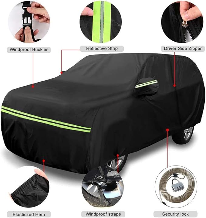 Waterproof Car Cover Compatible with Chevrolet Blazer 2LT/3LT/RS/Premier 2019-2025, 420D 6 Layers All Weather Car Covers with Zipper Door for Snow Rain Dust Hail Protection