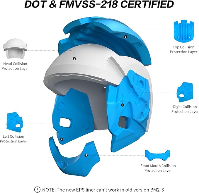 Motorcycle Helmet Bluetooth 5.0 Integrated New EPS FreedConn BM2-S Modular Flip Up Dual Visor Motorbike Helmet DOT FMVSS-218 Approved MP3 FM for Adults Men Women