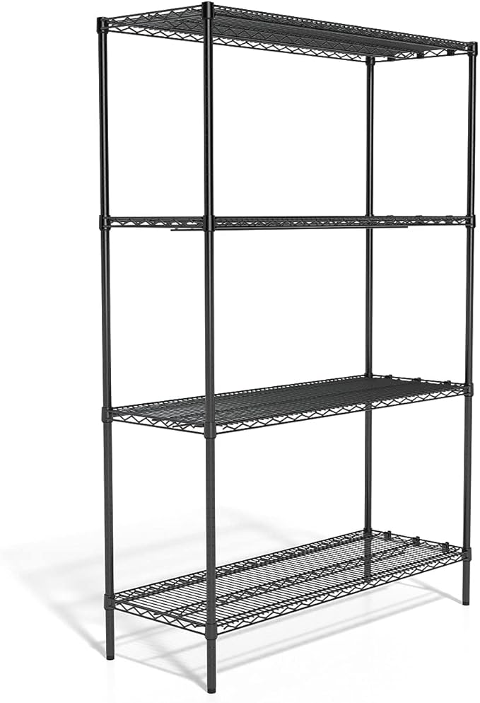 Professional 4-Shelf Wire Unit, 48-inch W, Black, 2/Pack (CW25471-CCVS)