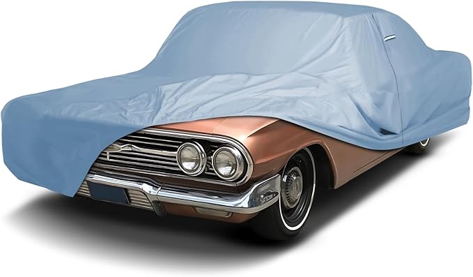 iCarCover Premium Car Cover for 1958-1972 Chevy Biscayne Heavy Duty Waterproof All-Weather Automobiles Custom Fit Indoor Outdoor UV Snow Protection Covers with Straps and Bag