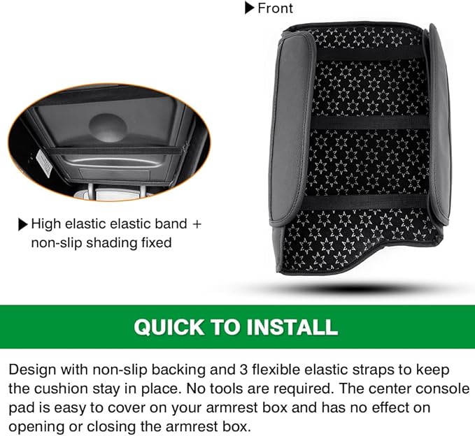 Shademax Custom Fit for Center Console Cover Hyundai Palisade 2020 2021 2022 2023 2024 2025 2026 Armrest Cover Center Console Pad PU Leather Armrest Seat Box Cover Protector with Pockets Storage Bag