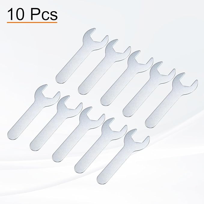 HARFINGTON 10pcs Small Wrench Open End Wrench 18x92x2mm Metric U-Shaped Single Open Ended Spanner Super Thin Small Flat Head Galvanizing Wrench for Automotive Repair Furniture Assembly