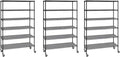 Generic Organize in Style with The Members Mark 6-Tier NSF Heavy Duty Wire Shelving, 47.75"" W x 18"" D x 75.5"" H (Graphite, 3 PACK)
