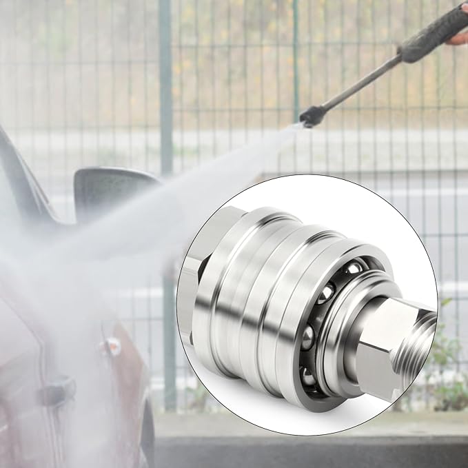 TAISHER 12PCS 304 Stainless Steel Pressure Washer Adapter Kit, Quick Connect Fittings，1/4" Male