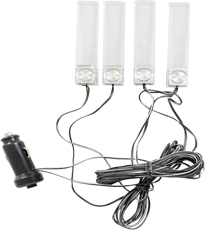 Interior Car Footwell Lights, LED Car Strip Lights, 4 in 1 12V Car Auto Interior LED Atmosphere Lights Floor Decoration Lamp, RGB Light
