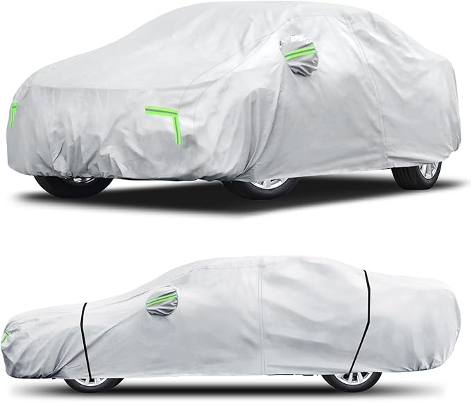 Car Cover Custom Fit for Toyota Camry 1996-2025,Honda Accord 2001-2025,6 Layers Truck Cover Waterproof All Weather for Automobiles,Outdoor Full Exterior Cover,Rain, Sun, Wind Protection,Silver