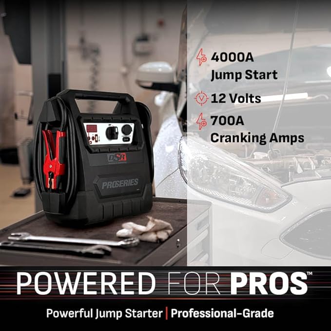 Schumacher Electric DSR ProSeries Car Battery Jump Starter, Maintainer & Portable Power Station - 12V 4000 Peak Amps & 700 Cranking Amps - with DC & USB Charging Ports - DSR159