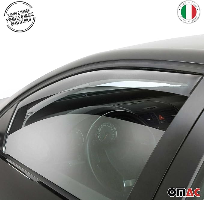 OMAC Window Visor Vent Rain Guard Deflector for Honda Civic 1996-2000 Sedan Smoke 2X