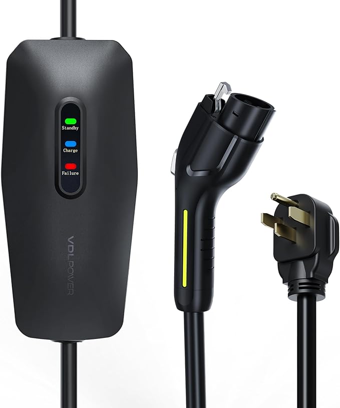 Level 2 EV Charger, 32A/7KW Electric Vehicle Portable Charger with 20FT Cable, Home EV Charging Station, 240V NEMA 14-50 Plug, for All SAE J1772