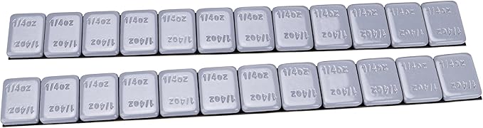 YIZBAP Wheel Weights Gray 1/4oz, 24 oz/Box, 96pcs, with Strong Black Adhesive. 0.25 Ounce Stick on Wheel Weights for Cars, Trucks, SUVs, Motorcycle, and Others