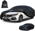 Car Cover Waterproof All Weather for Automobiles, Full Exterior Covers for Sedan & Coupe (179-185 inch) Universal Fit for Honda Civic, Nissan Altima, etc. Rain Winter Sun Snow Protection.