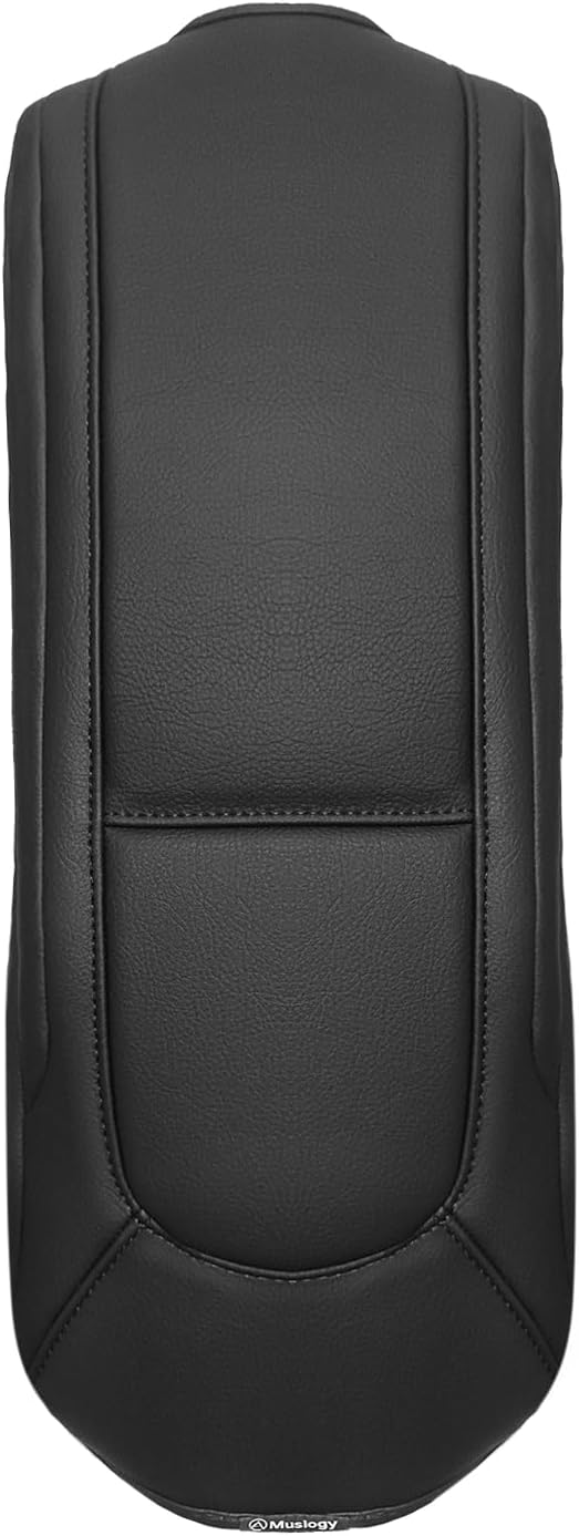 Muslogy Center Console Armrest Cover Compatible with Nissan 2019-2025 Altima Accessories Comfort Armrest Pad Arm Rest Cushion Vegan Leather Protector Black Regular Thick