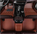 Custom All-Weather Protection Leather Car Floor Mats for Cars Sedan SUV Sports Car Waterproof Floor Mat (Light Brown)