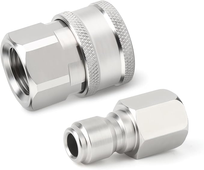 TAISHER 4PCS 304 Stainless Steel Pressure Washer Adapter Kit, Quick Connect Fittings，3/8" Female