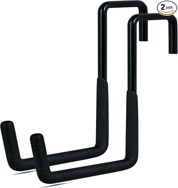 Rafter Hanger Hook 2 Pcs, Large S Hooks, Upgraded Fence Hangers, Ladder and Bike Hanging Hooks for Storage, Heavy Duty Garage Utility Rafter Hook for Hanging Hose, Plants, Chairs and More