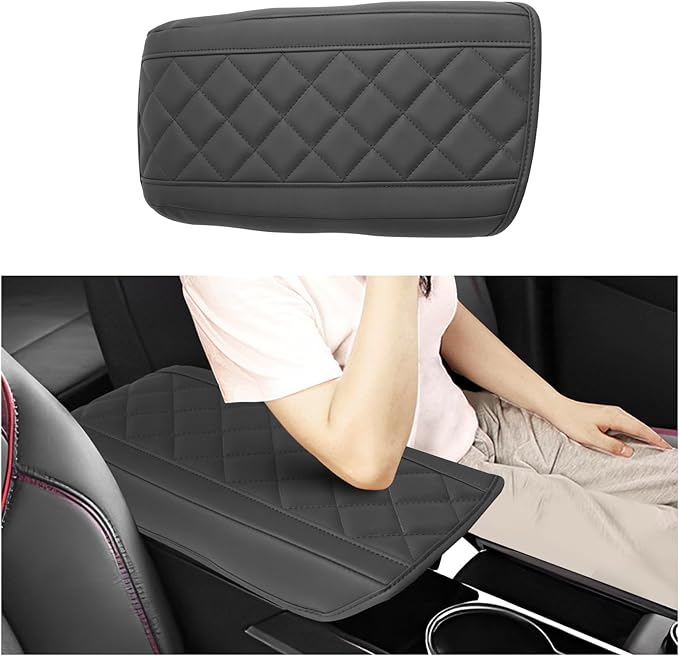 SXCY for 2025 Chevy Equinox Accessories Armrest Cover for Equinox 2025 Accessories 2025 Equinox Center Console Cover 2025 Equinox Middle Console Cover (Thin Cover Rhombus Style)