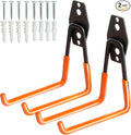 KURUI Heavy Duty Wall Hook for Tool/Water Hose, Garden Hose Holder Wall Mount for Indoors Outside, 2 Pack Garage Storage Hanger for Hanging Shovel/Ladder/Extension Cord, Metal Utility Hook Organizer