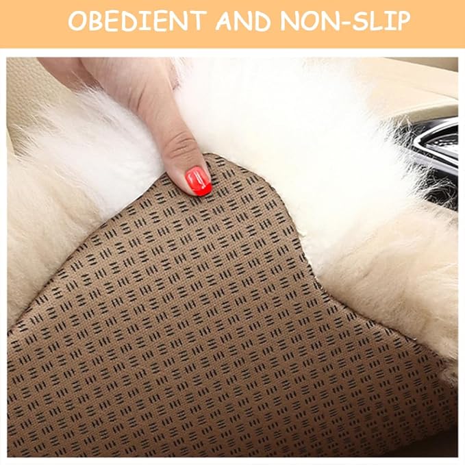 Genuine Wool Car Seat Cushion Comfort Style，Adorable Sheep Shaped Cushion for Car Seats & Chairs Natural Cute Wool Seat Soft Cover Universal Fit (1PC) (Dark Grey)