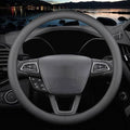 New Nappa Leather car Steering Wheel Cover，for Car Truck SUV 15 inch (Black)
