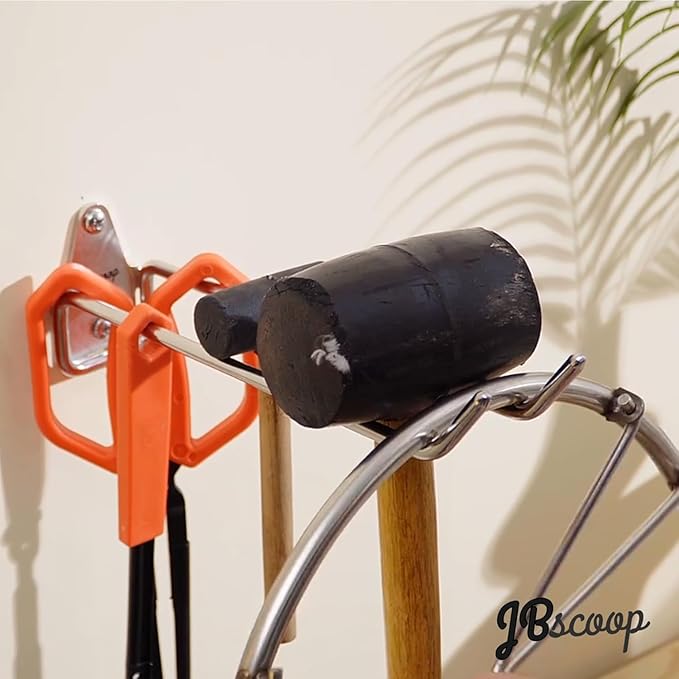 JBscoop Stainless Steel 304 Garage Hooks, Heavy Duty Organizer & Wall Mount Hanger Rack for Tools, Equipment, and More, Rust-Resistant & Durable