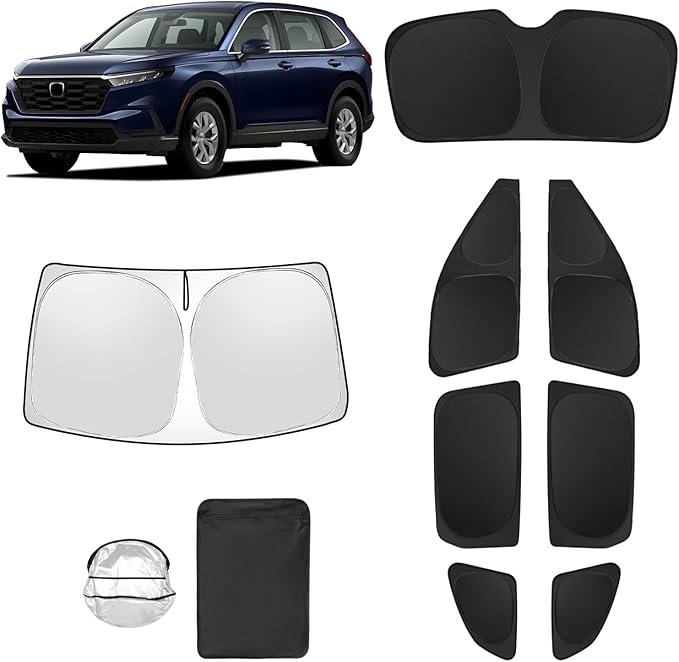 8pcs Car Window Shades for Honda CR-V 2023 2024 2025 Accessories,Windshield Side Rear Full Sunshade,Sun Visor UV Blocking, Privacy Protection and Blackout for Camping Outdoor
