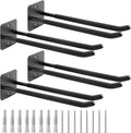 Sinoer Upgraded Heavy Duty Garage Hooks, Utility Steel Garage Hooks, 14 Inch Square Tube Double Garage Wall Mounting Hooks for Chairs, Ladders, Ropes and Strollers, 4 Pieces